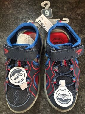 OshKosh B'gosh Navy, Red and Blue Kids Hook-and-Loop Active Sandals